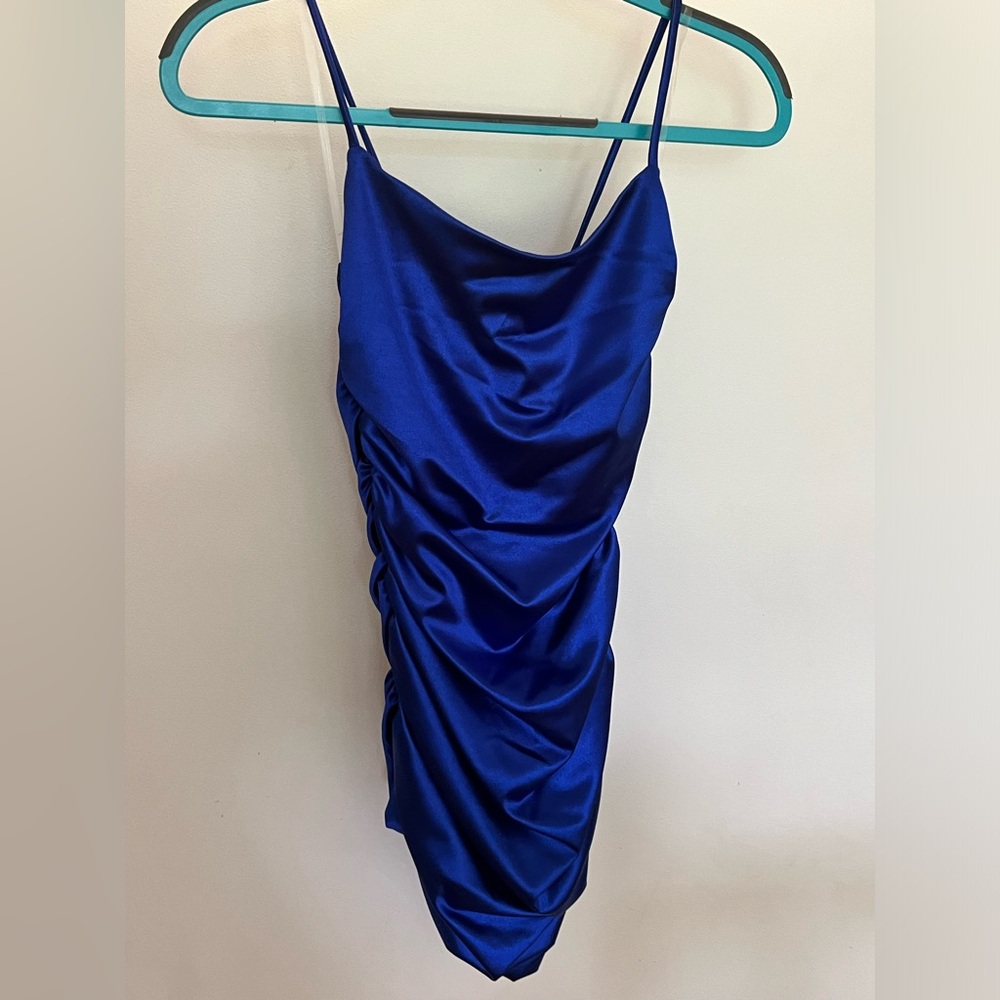 Windsor Small Blue Scrunched Mini Dress